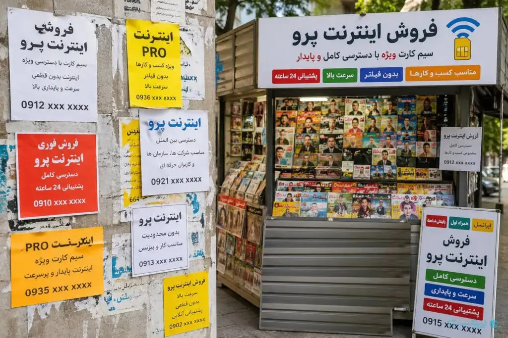 تصویر پربازدید از فروش اینترنت پرو در کنار خیابان!